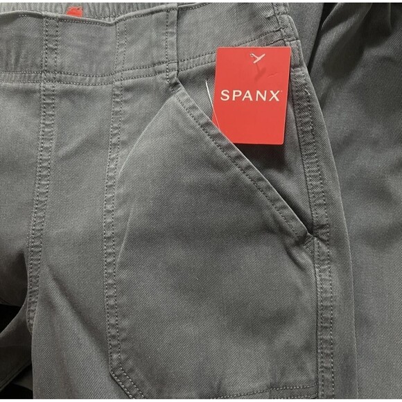 Spanx Pants Womens XS Washed Black Stretch Twill Cargo Jogger 2039R Zip Cuff - Picture 9 of 11